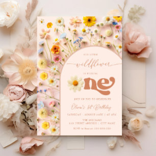 Invitation Fleur sauvage coloré 1er anniversaire