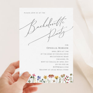 Invitation Fleur sauvage coloré   Bachelorette