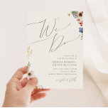 Invitation Fleur sauvage coloré | Beige Nous faisons Mariage<br><div class="desc">Ce fleur sauvage coloré | beige nous faisons faire-part de mariage est parfait pour votre simple, whimsical boho arc-en-ciel mariage d'été. Les fleurs aux couleurs rose, jaune, orange et or, qui donnent à ce produit l'impression d'un élégant jardin vintage minimaliste de printemps hippie. Le design moderne est artistique et délicat,...</div>