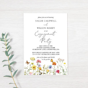 Invitation Fleur sauvage coloré Boho Garden Engagement Party