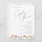 Invitation Fleur sauvage coloré | Douche Couples (Devant)