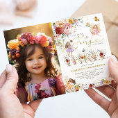 Invitation Fleur sauvage coloré Fairy 3ème anniversaire Photo