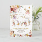 Invitation Fleur sauvage coloré Fairy Princesse 2e anniversai (Debout devant)