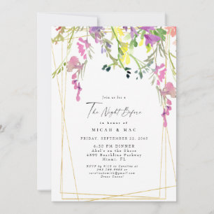 Invitation Fleur sauvage coloré Géométrique La Nuit Avant