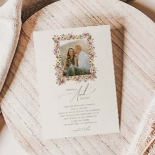 Invitation Fleur sauvage coloré   Invitat du Mariage photo Me