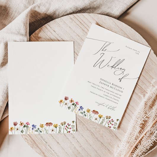 Invitation Fleur sauvage coloré | Le Mariage de