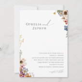 Invitation Fleur sauvage coloré | Mariage de jardin (Devant)