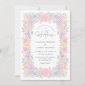 Invitation Fleur sauvage coloré Mariage d'été du printemps (Devant)