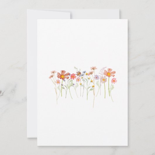 Invitation Fleur sauvage coloré Meadow Élégant Script (Dos)