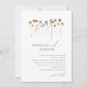 Invitation Fleur sauvage coloré | Monogram Photo Mariage Invi (Devant)