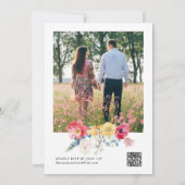 Invitation Fleur sauvage coloré Photo QR Code Mariage RSVP (Dos)