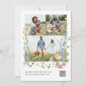 Invitation Fleur sauvage coloré Photo QR Code Mariage RSVP (Dos)