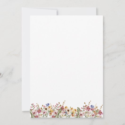 Invitation Fleur sauvage coloré | Pré Fêtons (Dos)