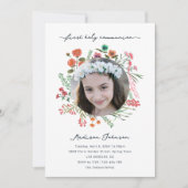 Invitation Fleur sauvage coloré Première sainte communion Pho (Devant)