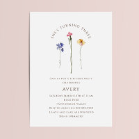 Fleur sauvage coloré Troisième fête d'anniversaire
