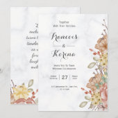 Invitation Fleur Sauvage Colorée | Le Mariage (Devant / Derrière)