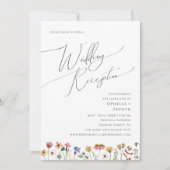 Invitation Fleur Sauvage Colorée | Réception de Mariage (Devant)
