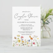 Invitation Fleur sauvage Colorful Botanical Couples Douche (Debout devant)