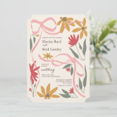 Invitation Fleur sauvage Coquette Mariage (Debout devant)