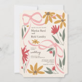 Invitation Fleur sauvage Coquette Mariage (Devant)