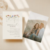 Invitation Fleur sauvage couleur Monogramme beige Mariage pho