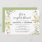 Invitation Fleur sauvage Couple douche (Devant / Derrière)