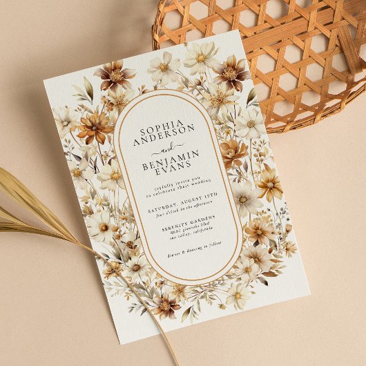 Invitation Fleur sauvage Cream Boho Floral Mariage