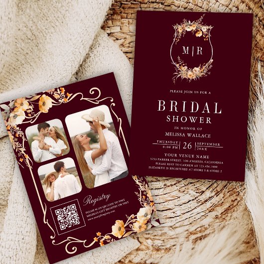 Invitation Fleur sauvage Crest QR Code Bourgogne Fête des mar