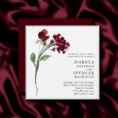 Invitation Fleur sauvage | Crimson Red Bohemian Flower Mariag