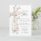 Invitation fleur sauvage Cross Baptism (Debout devant)