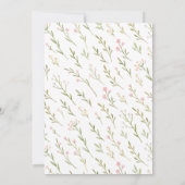 Invitation Fleur sauvage Dainty Pink Flower Photo Fille Anniv (Dos)