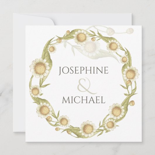 Invitation Fleur sauvage Daisy Photo Enregistrer la date Anno (Devant)