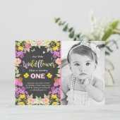 Invitation Fleur sauvage d'anniversaire Floral Gir (Debout devant)