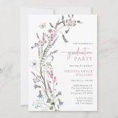 Invitation Fleur sauvage d'aquarelle (Devant)