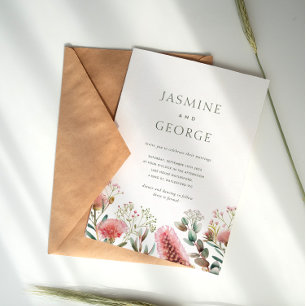 Invitation Fleur sauvage d'aquarelle autochtone australien
