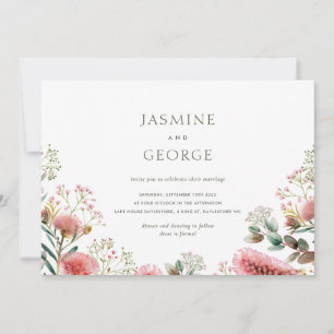 Invitation Fleur sauvage d'aquarelle autochtone australien