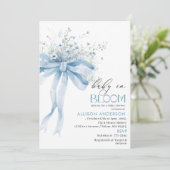 Invitation Fleur sauvage d'aquarelle bébé dans le Baby shower (Debout devant)