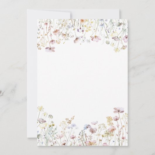 Invitation Fleur sauvage d'aquarelle bébé dans le Baby shower (Dos)