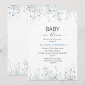 Invitation Fleur sauvage d'aquarelle bébé dans le Baby shower (Devant / Derrière)