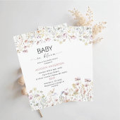 Invitation Fleur sauvage d'aquarelle bébé dans le Baby shower