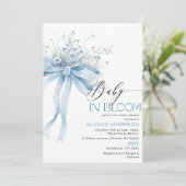 Invitation Fleur sauvage d'aquarelle bébé en fleurs Baby show (Debout devant)