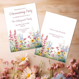 Invitation Fleur sauvage d'aquarelle Chauffage personnel