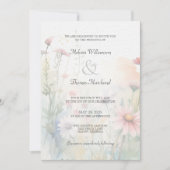 Invitation Fleur sauvage d'aquarelle de printemps Silhouette  (Devant)