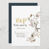Invitation Fleur sauvage d'aquarelle de Whimsical Meadow RSVP (Devant / Derrière)