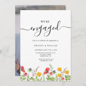 Invitation Fleur sauvage d'aquarelle Fleur (Devant / Derrière)