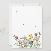 Invitation Fleur sauvage d'aquarelle Insectes Baby shower flo (Dos)