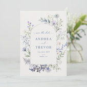 Invitation Fleur sauvage d'aquarelle mariage floral Enregistr (Debout devant)