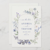 Invitation Fleur sauvage d'aquarelle mariage floral Enregistr (Devant / Derrière)