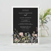 Invitation Fleur sauvage d'aquarelle moderne Floral Mariage n (Debout devant)