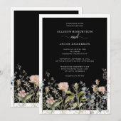Invitation Fleur sauvage d'aquarelle moderne Floral Mariage n (Devant / Derrière)